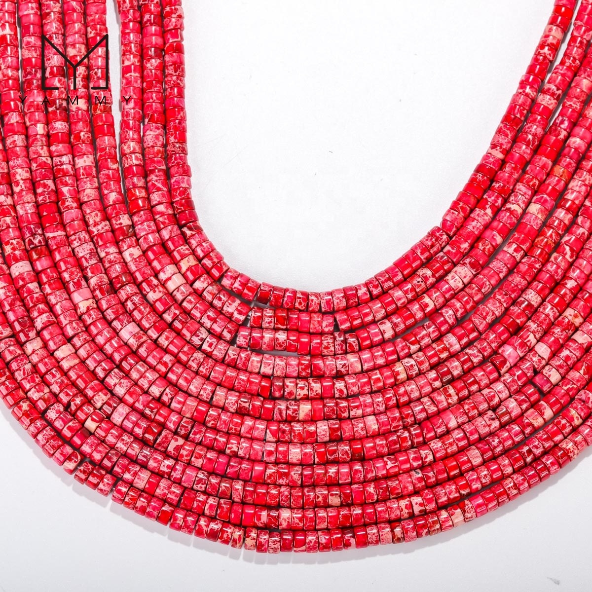 Bohemia 3x6mm Tile Natural Stone Beads Tibetan Gemstones Red Sea Sediment Jasper Beads for Bracelets Women Wholesale