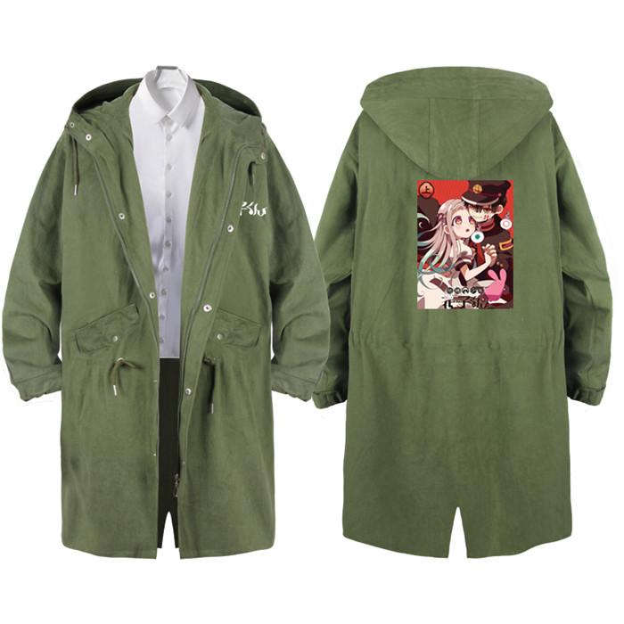 20 Style Spring Fall Unisex Japanese Toilet-Bound Hanako-kun Anime Zipper Cloak Men's Costume Women Long Trench Coat Jacket