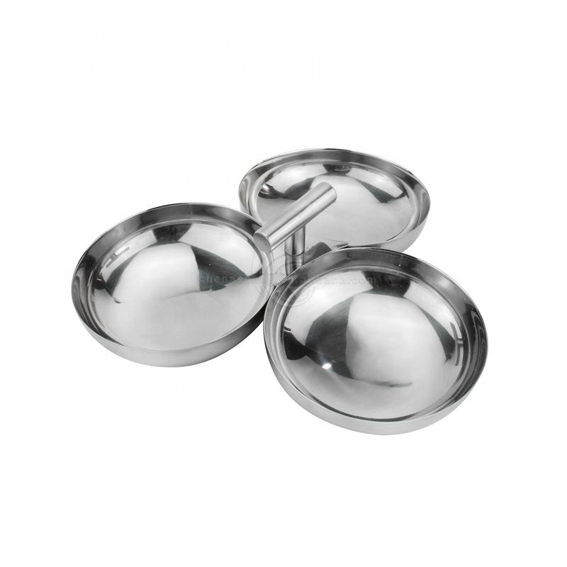 New 3 disc combination Stainless Steel Sugar Bowl with Metal Holder for Home and Kitchen
