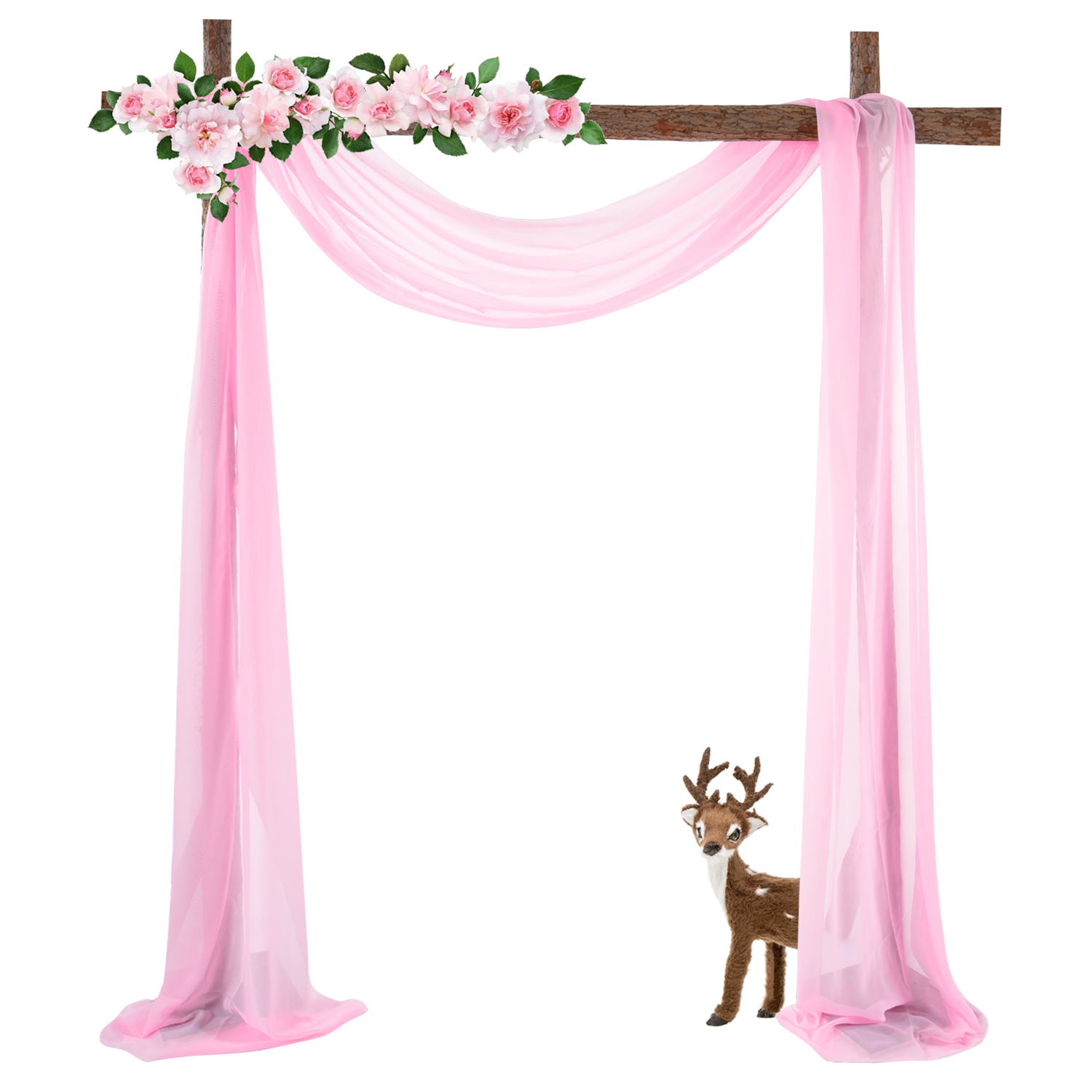 28 'Wedding Arch Drapes Yards White Sheer Backdrop Curtain Panel Chiffon Fabric Drapery for Arbor Wedding Archway Ceremony Party