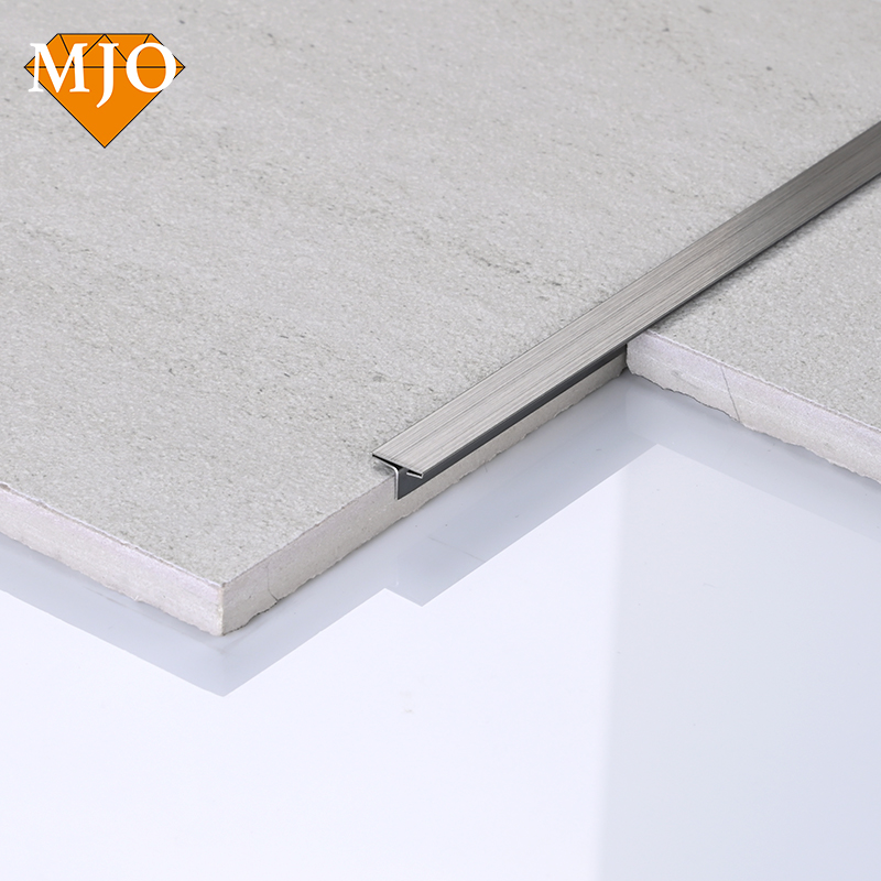 Foshan Supplier MJO Stainless Steel Decorative Profiles Metal Strips For Tiles T Channel OEM Metal Tile Trim For Wall Decoration