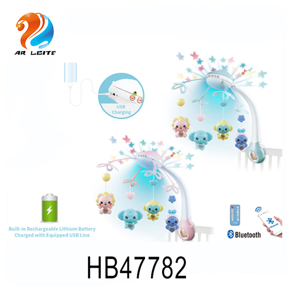 Wholesale Baby Bed Bell Remote Control Projection Baby Mobiles Bed Music Bell Rattle Soothing Toy Blue Tooth USB Charging