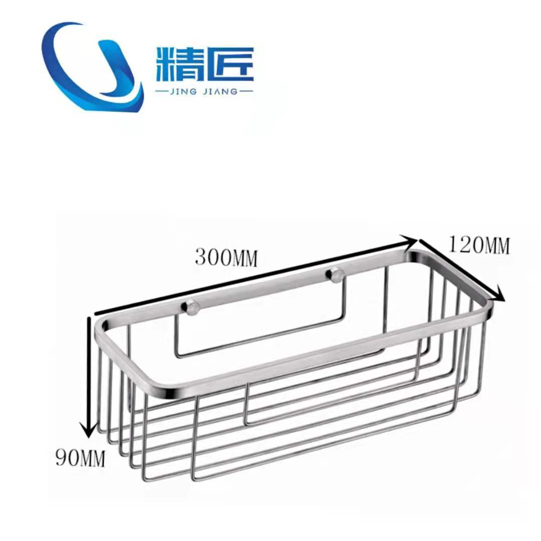 Bathroom wall mounted stainless steel bathroom rectangular basket shelf