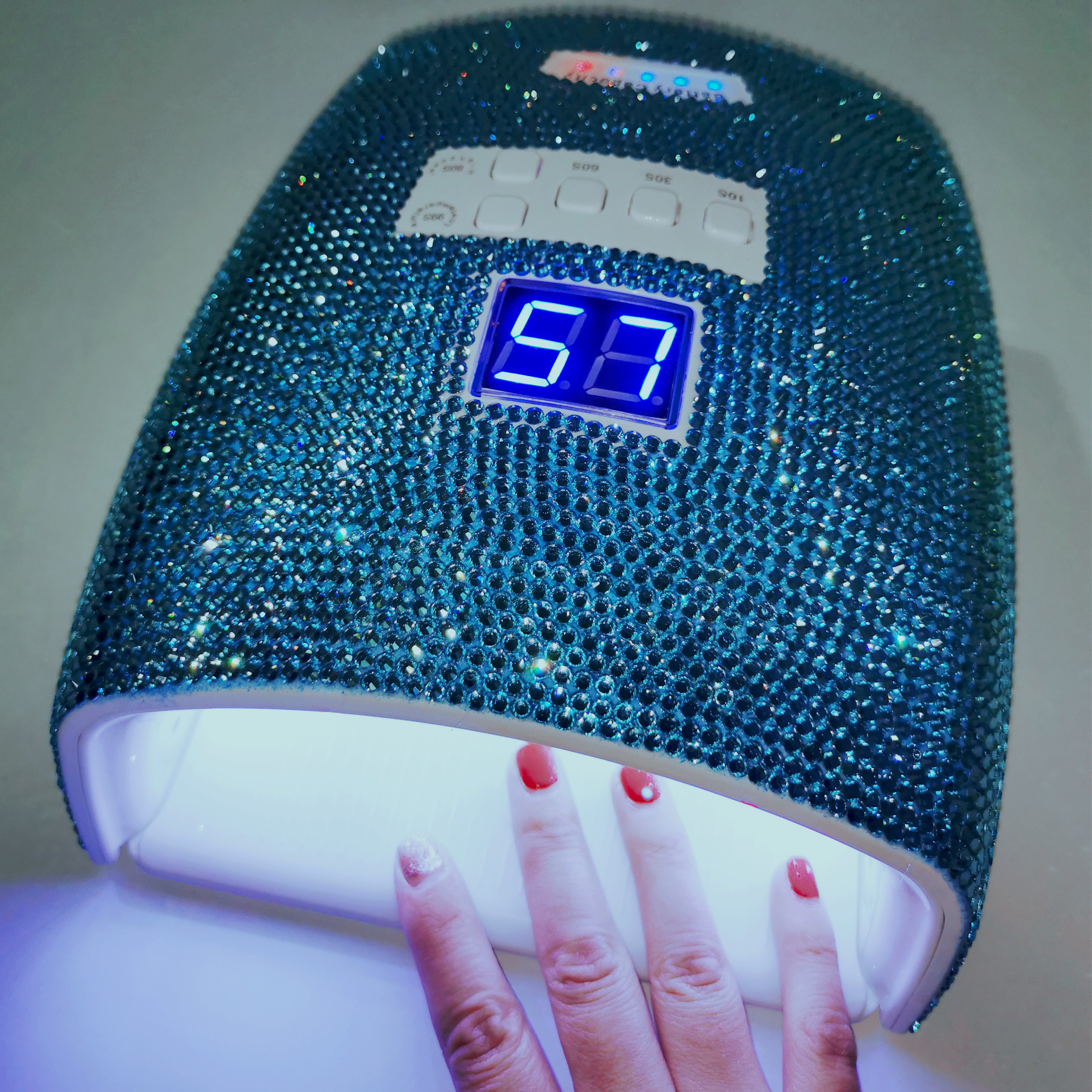 Оптовая Продажа Bling оборудование для салонов ногтей украшение для ногтей ювелирное изделие на ногти стразы кристаллы Дизайн ногтей УФ-гель для ногтей сушилка леча светильник перезаряжающийся УФ светодиодная лампа для сушки ногтей