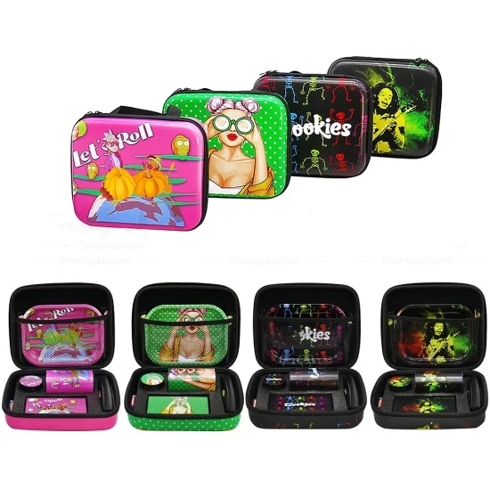 Custom Logo Glass Ashtray Storage Jar Metal Grinder Smoking Accessories Set Kit For Gift Other Smoking Accessories