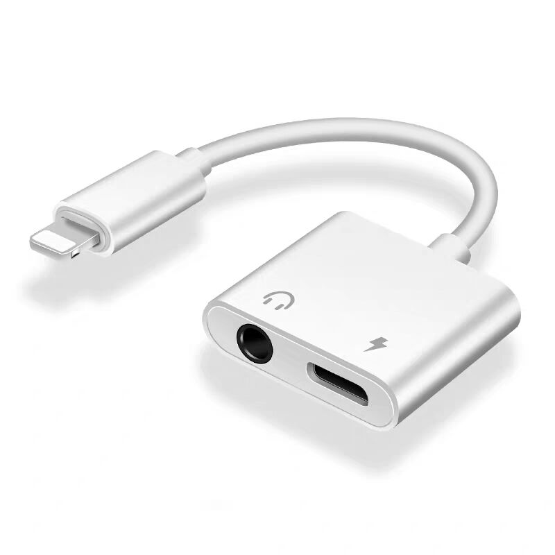 Аудиоадаптер USB 2 в 1 с подсветкой 8pin на два порта 3,5 мм для зарядки наушников и аудиоконвертера адаптер для iPhone