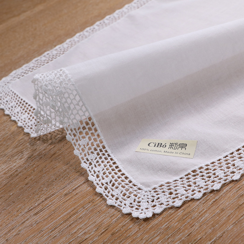 S002: белый хлопок ручной крючком кружева пустой платок/hankie женщин/дамы свадебный подарок