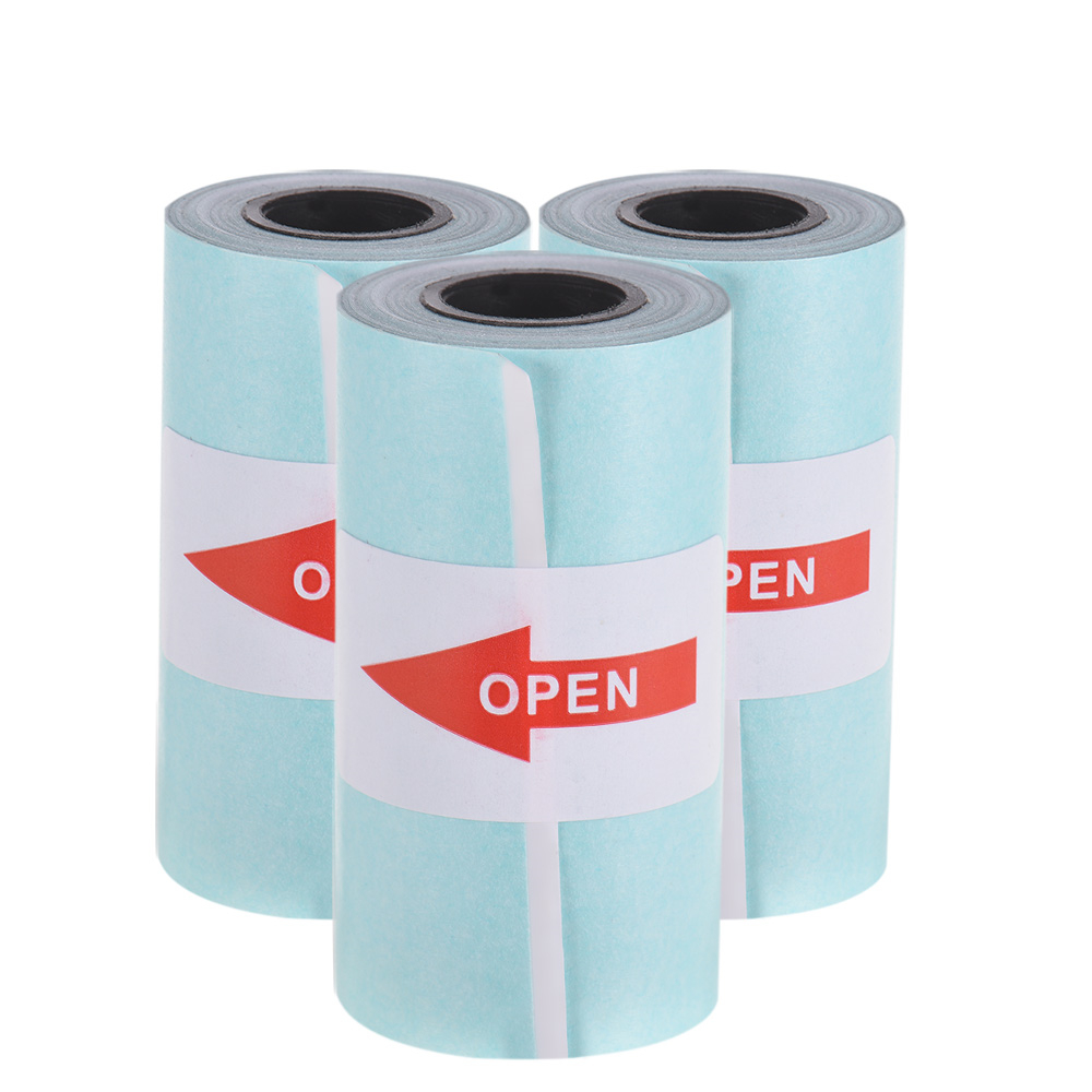 Factory price 3 Rolls Thermal Printing Stickers 57x30mm Self-adhesive Thermal Plain Paper Roll For Pocket Paperang Photo Printer