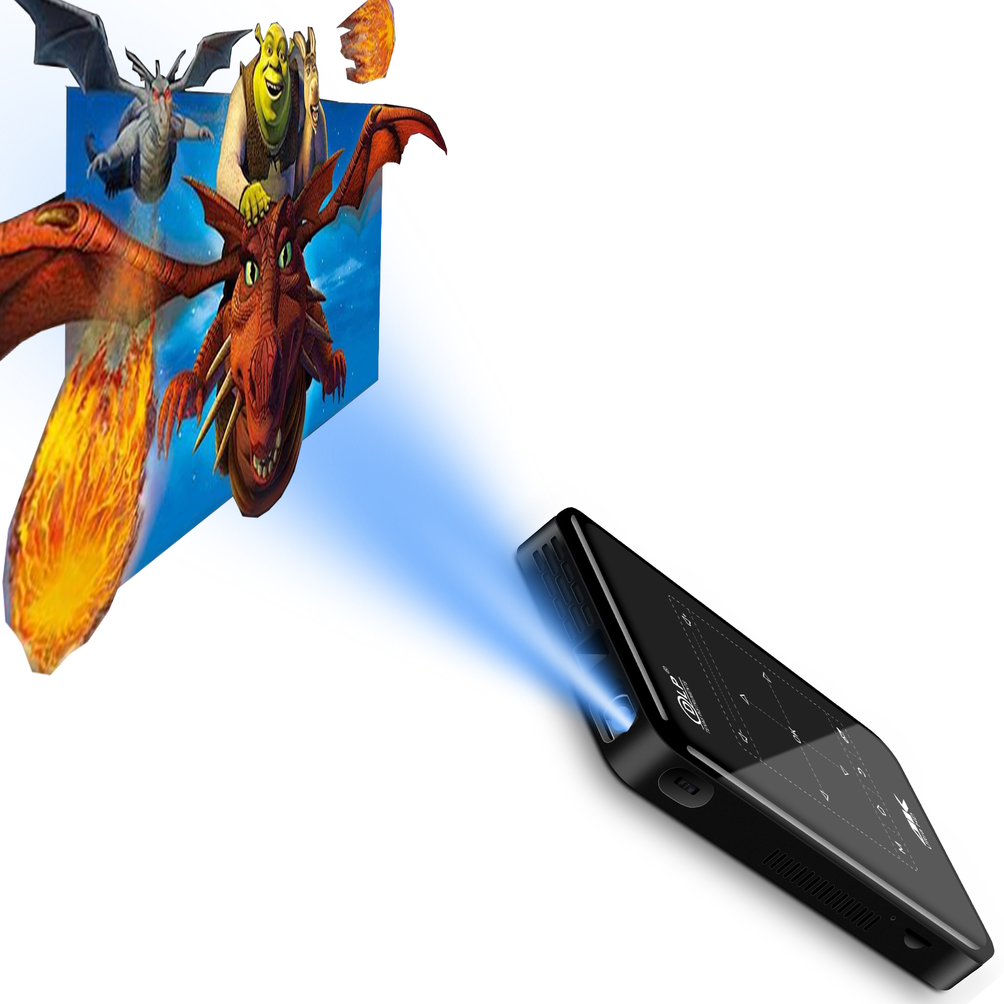 Вывешивать P09-II 2 + 32g Родной Full Hd Dlp Led Wi-Fi мини Proyector, НЧ-динамик, 4k Android портативный мобильный карманный проектор