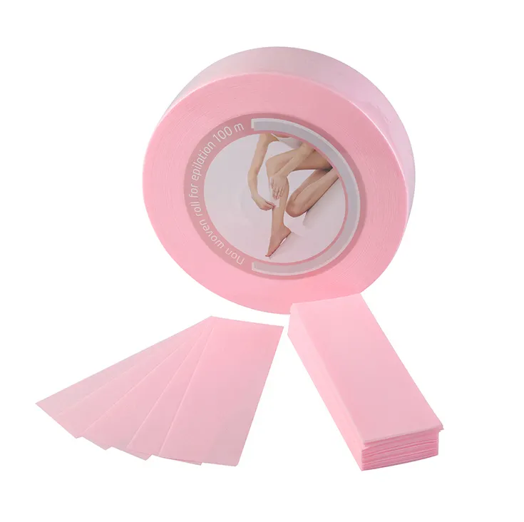 Wax Rolls Custom High Quality Depilatory Waxing Strip Pink Colored Rolls For Body Hair Removal