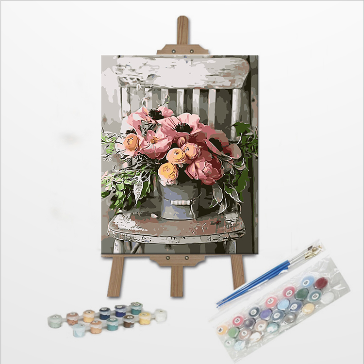 Factory Wholesale Paint by Numbers Digital Flowers oil Painting Decorative Wall for Amazon Stores DIY oil Painting 40*50 cm