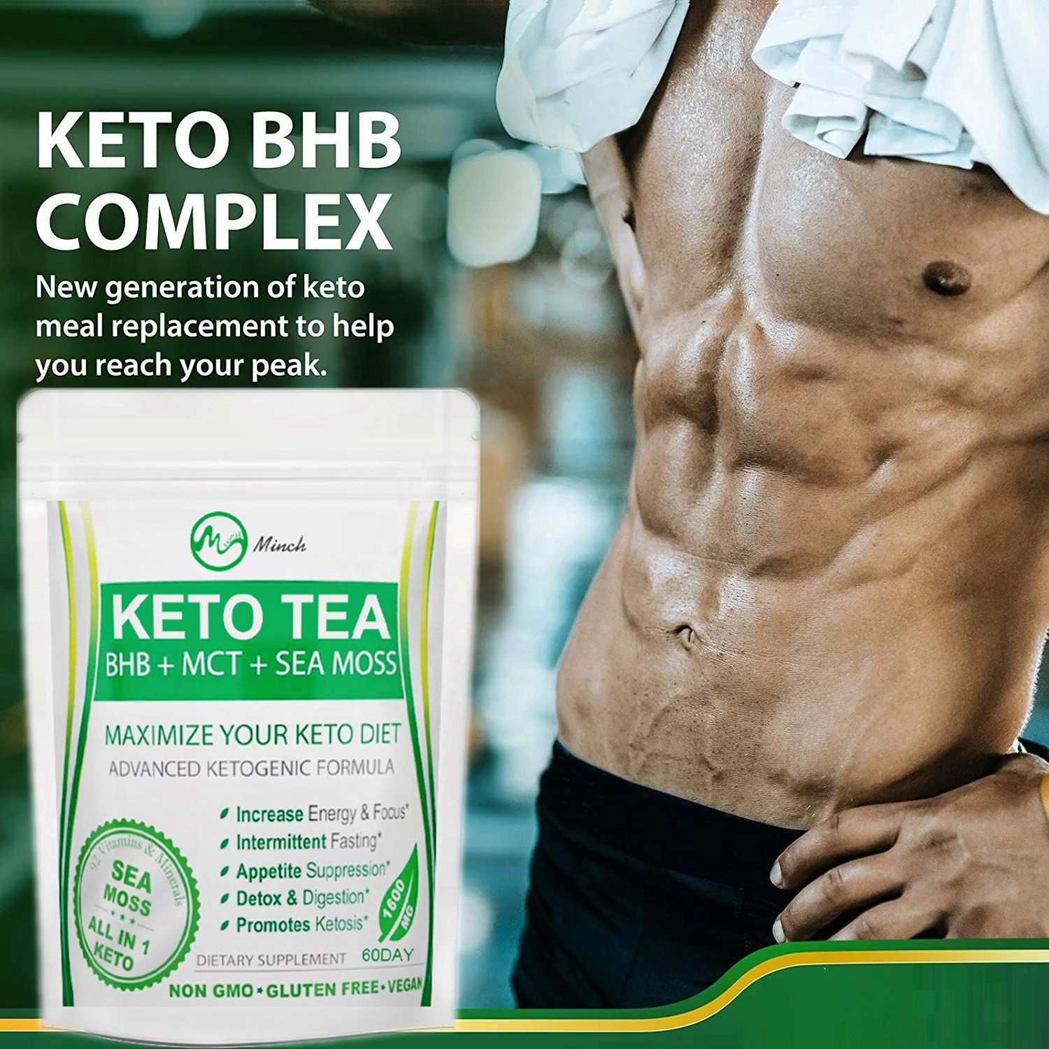 Чай Minch KETO, 102 дней, чай для похудения и детоксикации, очищение толстых слоев, сжигание веса, продукты для похудения и живота