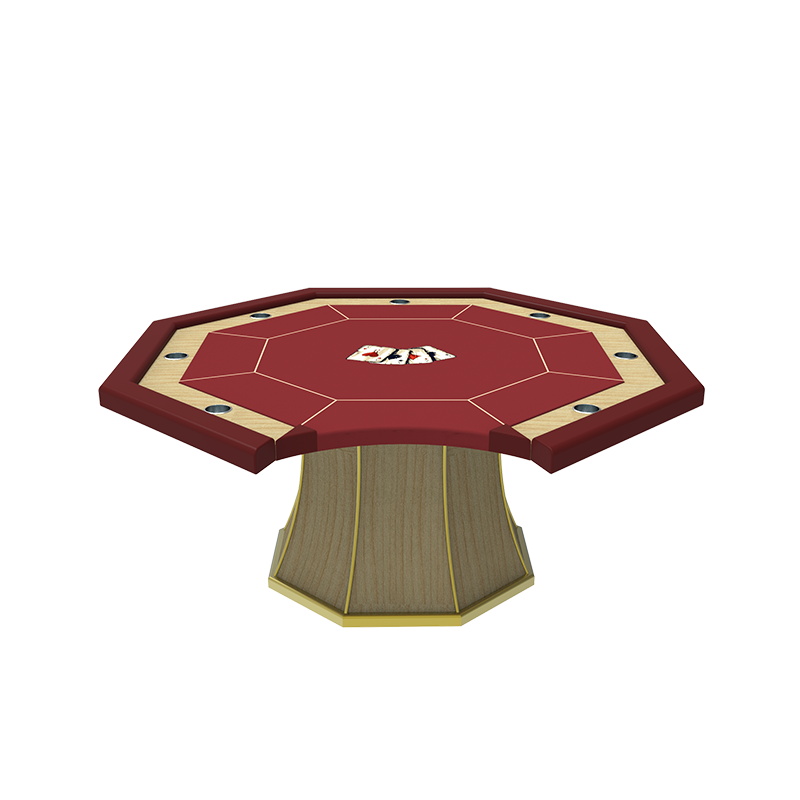 YH Unique Design High Quality Casino Table Octagonal Texas Table With Runway Steel Cup