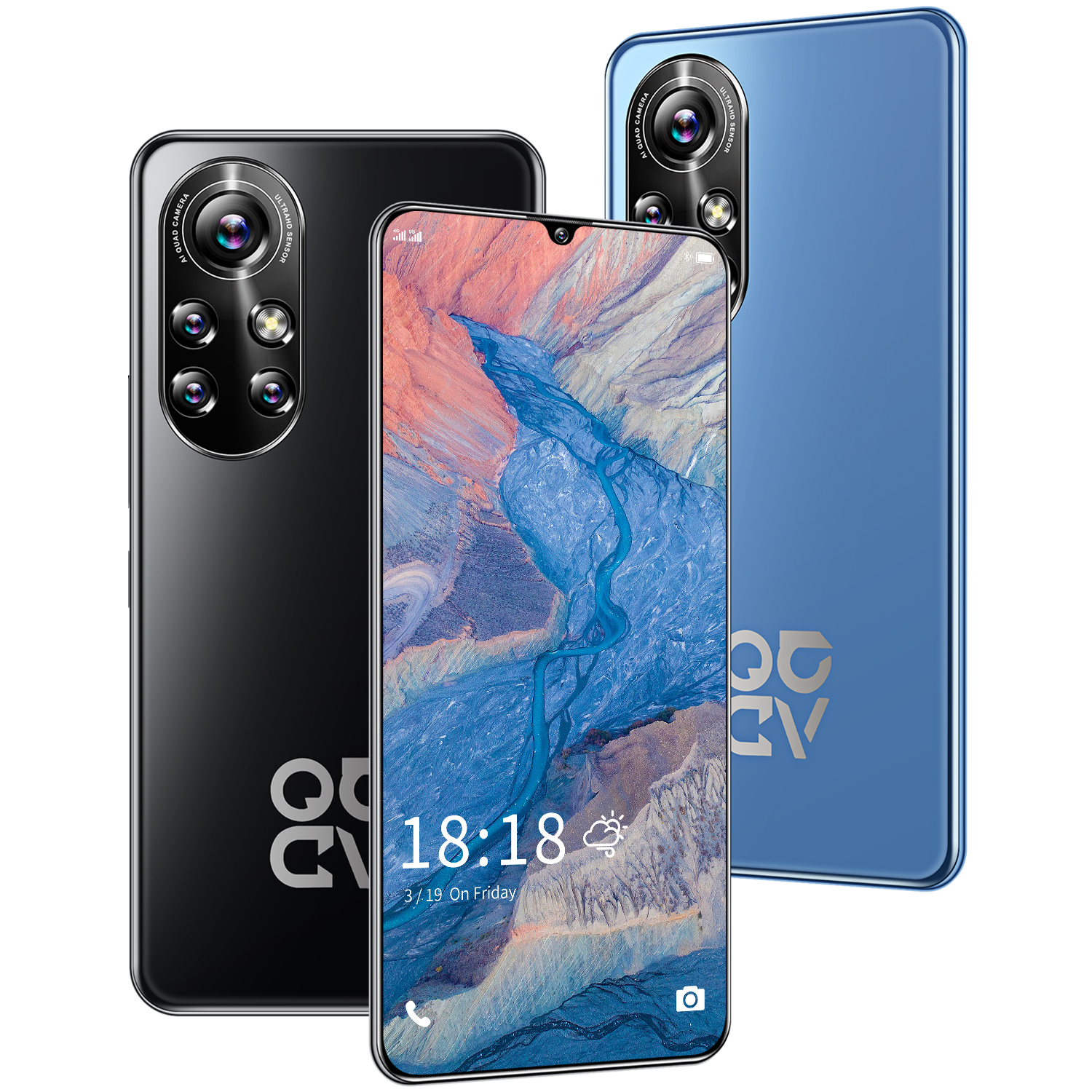 Nova8 pro Перевозка груза падения 6,1 дюймов 24 + 48 Мп распознавания лиц и Android телефоны 8 ГБ + 128 мобильных телефонов 4G 5G Android 11 умных мобильных телефонов