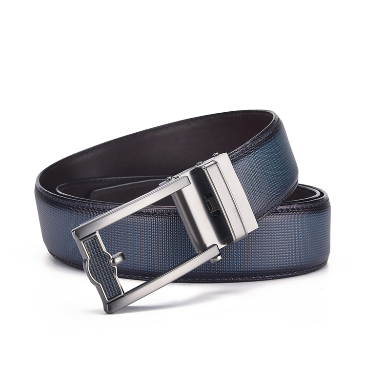 Mens leather belts fashion artificial custom automatic buckle men's leather ratchet belt