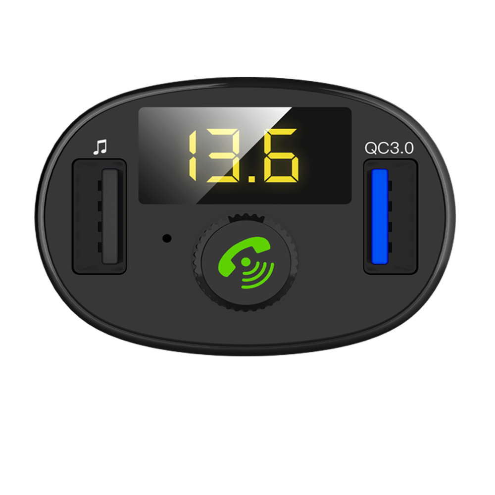 SINRI BT23QC High Quality Wireless QC3.0 MP3 Music Player Fast Charge Car FM Transmitter With LCD Screen Display