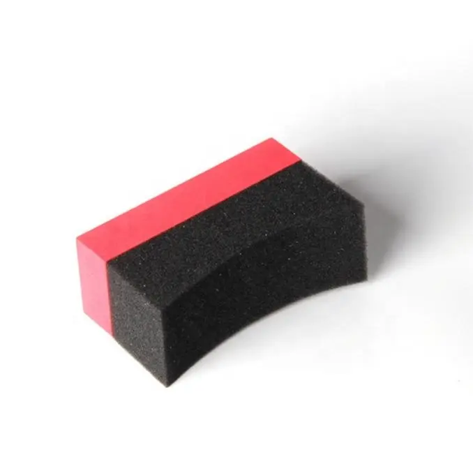 U Shape Red Hand Auto Tire Waxing Buffing Foam Pad Car Nano Ceramic Coating Decontamination Wax Polishing Polish Tools