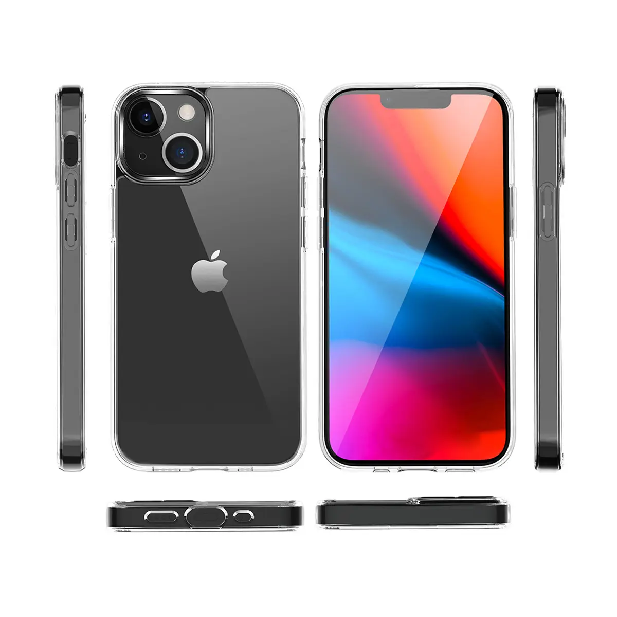 Crystal Clear Ultra-Thin Shockproof TPU Acrylic Silicone Transparent Phone Case for iPhone X XS 11 12 13 14 Pro Max