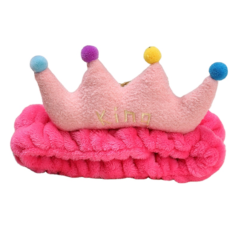 Korean Lovely Fluffy Ball Crown Stretchable Hairbands Cute Makeup Spa Furry Headbands
