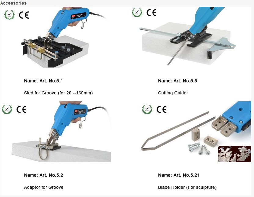 Hand foam cutter hot knife for edge cut , groover cut