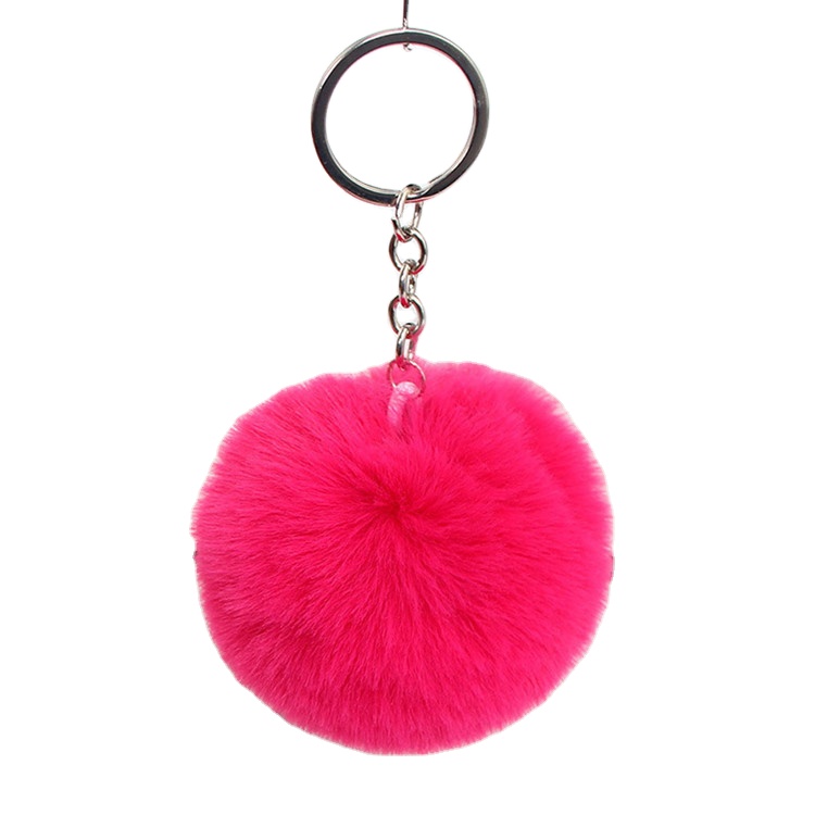 New Design Cute Keychain Fluffy Ball Key Pendant Creative Car Accessories Bag Pendant Key Ring Small Gifts