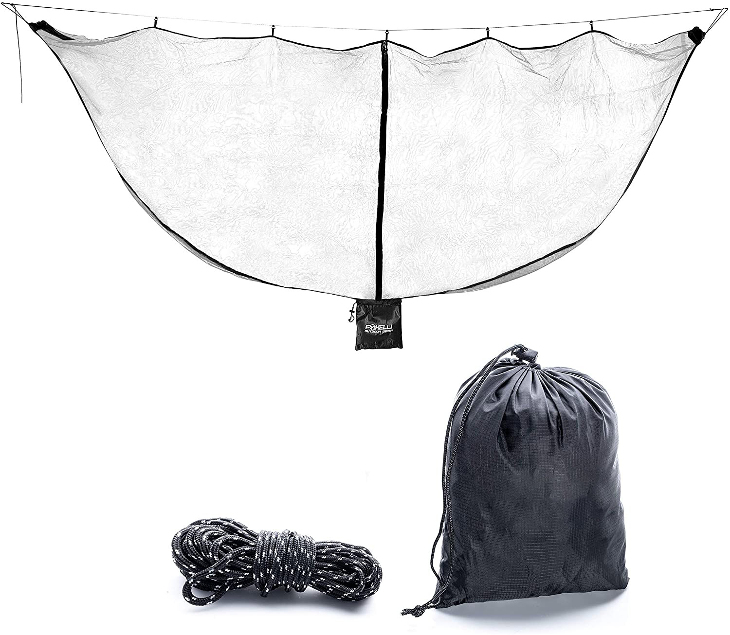 Ultra portable hammock mosquito net ground nail wind rope 360 degree hammock mosquito net