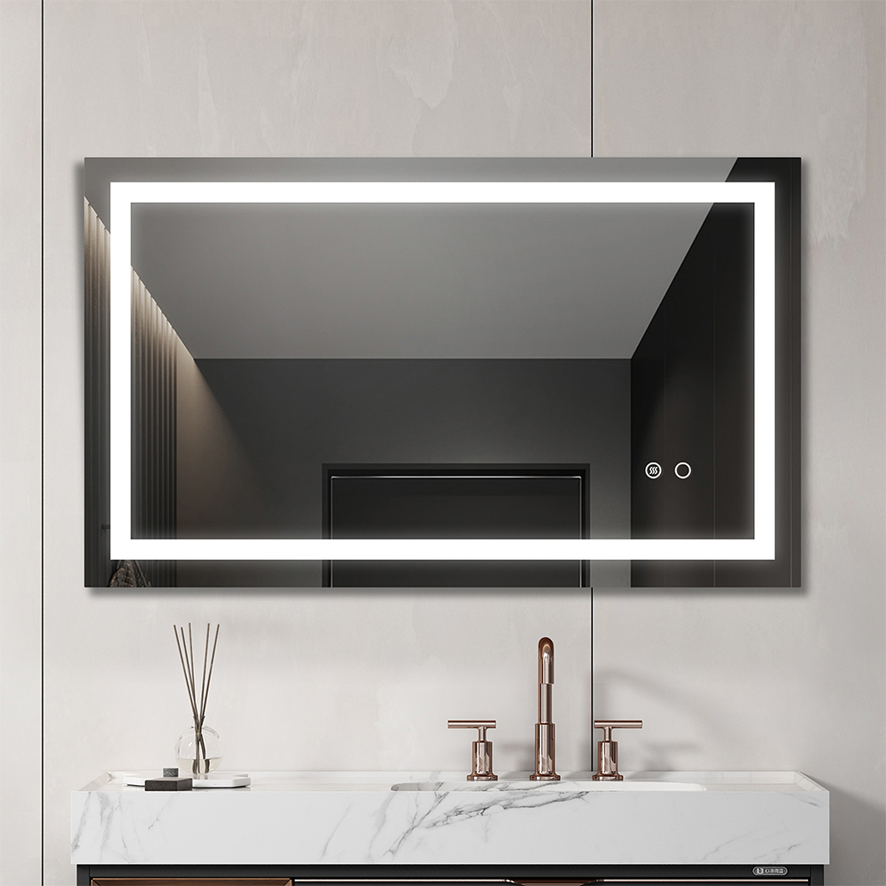 SHKL LED Bathroom Vanity Mirror With Light Wall Mounted Smart Rectangle Espejo For Bath Hotel Home ETL