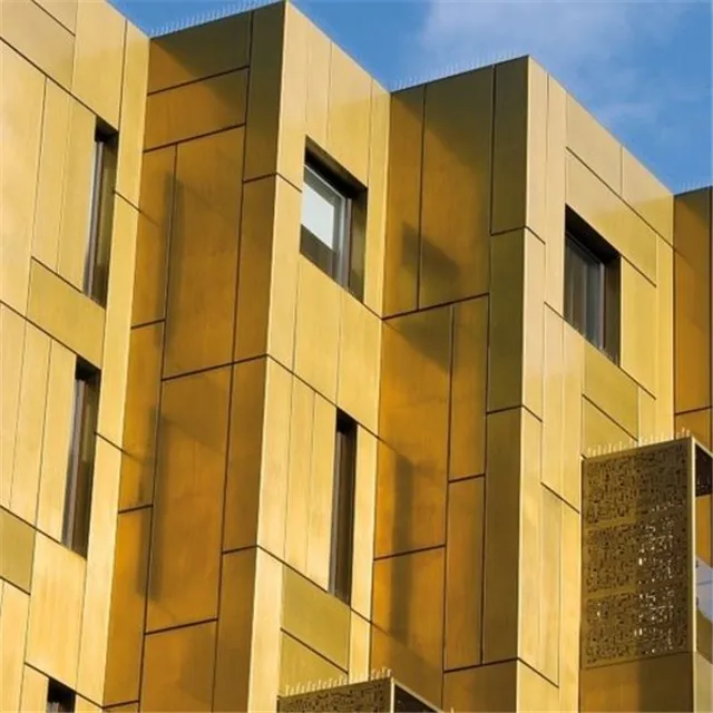 Gold Mirror Coated Aluminum Composite Panel Alucobond Project Material acp acm sheets 1220x2440mm For Multi Projects Decoration