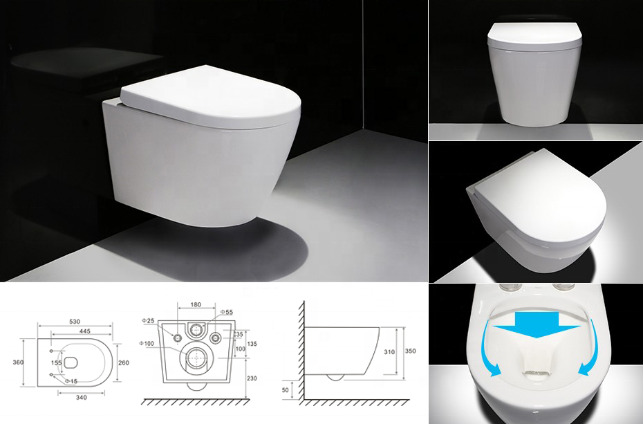 wall hung toilet floating ceramic toilet bowl hanging wc bathroom toilet