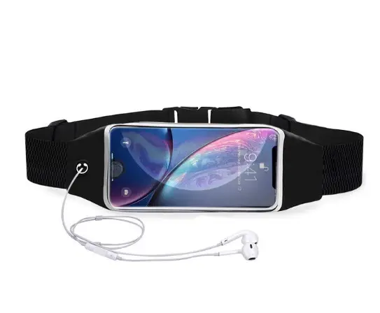 New Unisex Fibre Splash-proof Transparent Waist Bag Sports Running Bag Mini Mobile Phone Bag