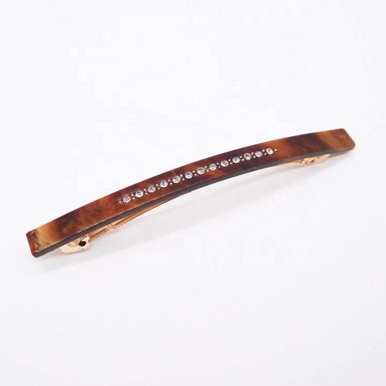 Vintage crystal stick hair clip acetate Rhinestone hair barrette for women hair pin