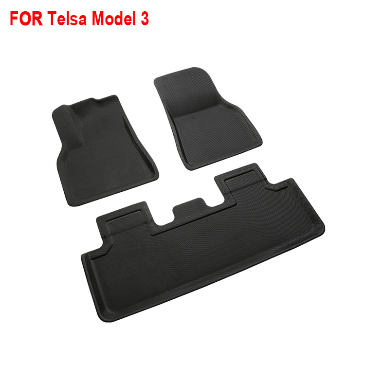 TPR XPE Anti-slip Waterproof luxury 3D 4 pieces set floor car mats for Tesla Model 3