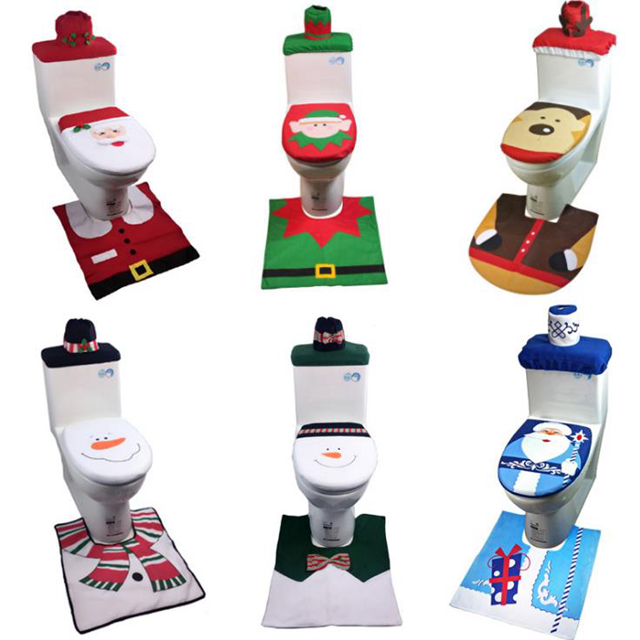 21157 Creative Christmas Ornaments Flannel Christmas Toilet Cover