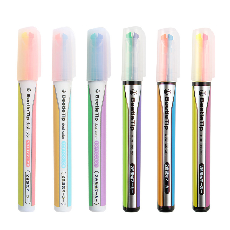 Легкий переключатель умножить цвет Kokuyo Жук Совет двойной цвет Highlighter маркер ручка PM-L303