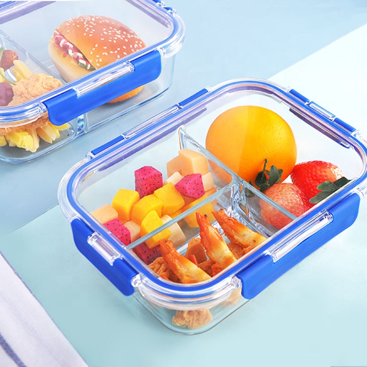 Экологичные контейнеры из боросиликатного стекла Bento для пищевых продуктов с герметичной крышкой