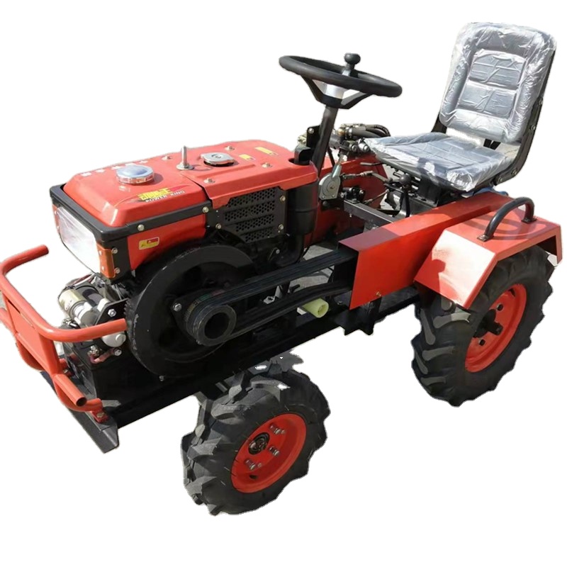 Мощный мини-трактор 12hp 15hp 18hp, четырехколесный трактор с культиватором