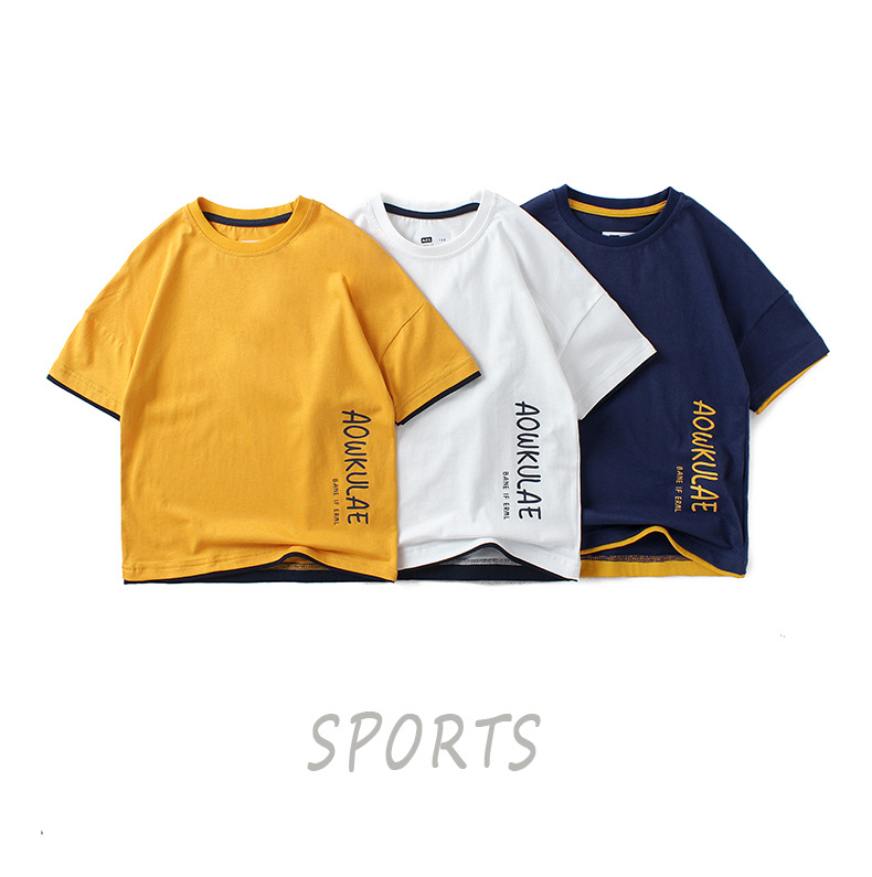 OEM logo custom logo printed high quality designer t-shirts boy's t-shirts of new design short-sleeved t-shirt