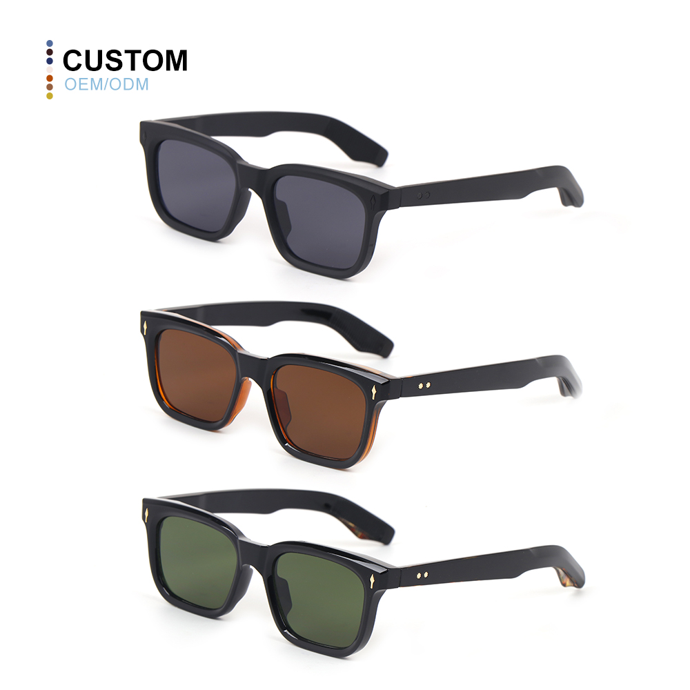 Fashion Sunglasses Manufacturer  Women Shades Lunette De Soleil Custom Logo Square Plastic Sunglasses for Men