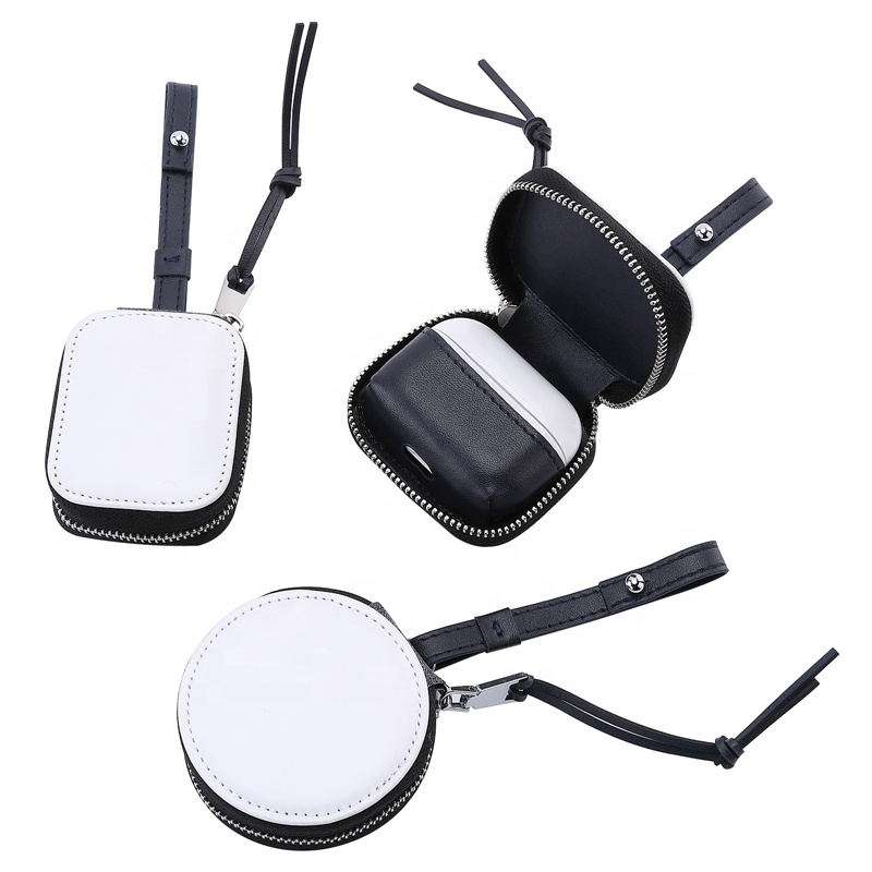 Bulk PU Canvas earbuds Earphone Case Heat transfer Blanks Case Sublimation for Airpods