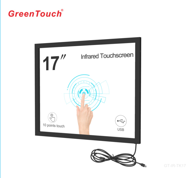 17 inch IR/ Infrared touch screen multi touch screen frame overlay  10 points touch usb plug and play