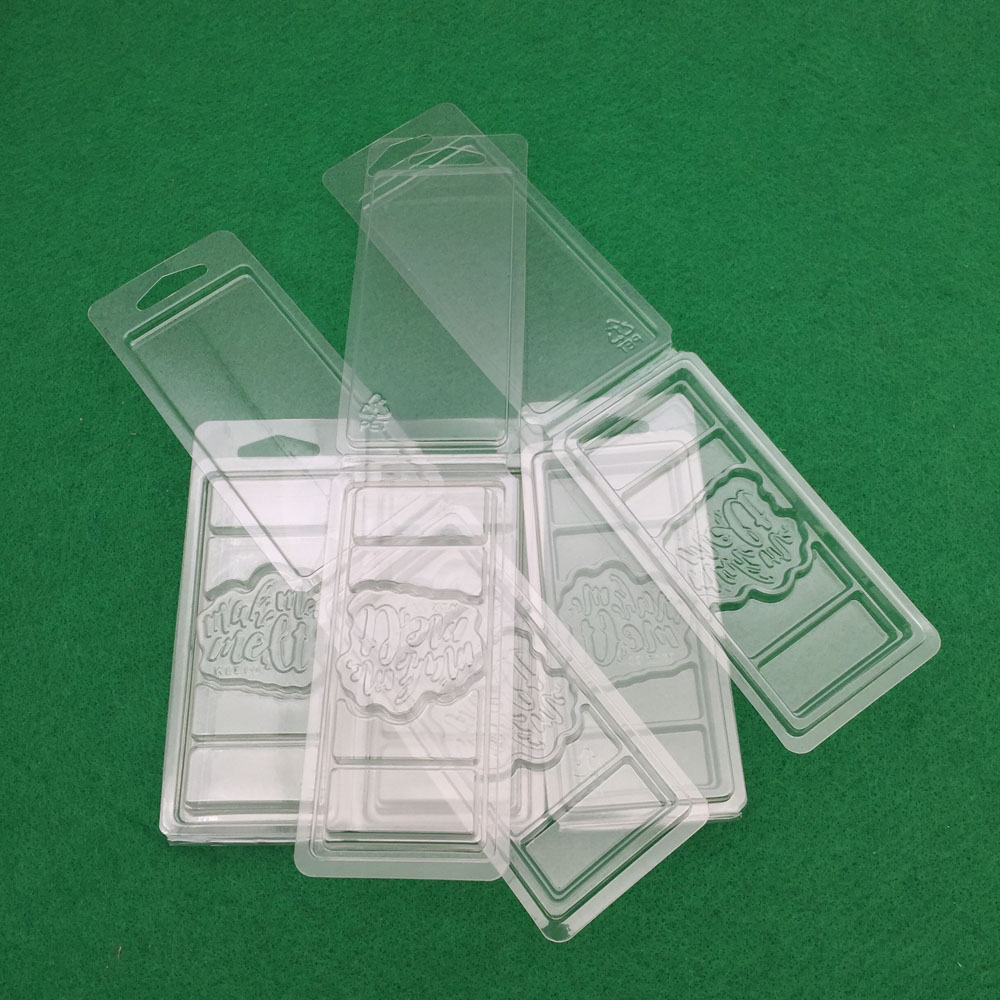 Custom Brand Logo 5 Cells Snap Bar Wax Melts Clamshell Containers Mold for Tarts Wax Melt Candles