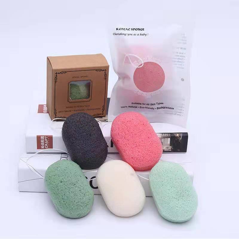 Чистые Губки для тела Konjac, изготовленные для детских ванн, белые губки Konjac с подушками для лица