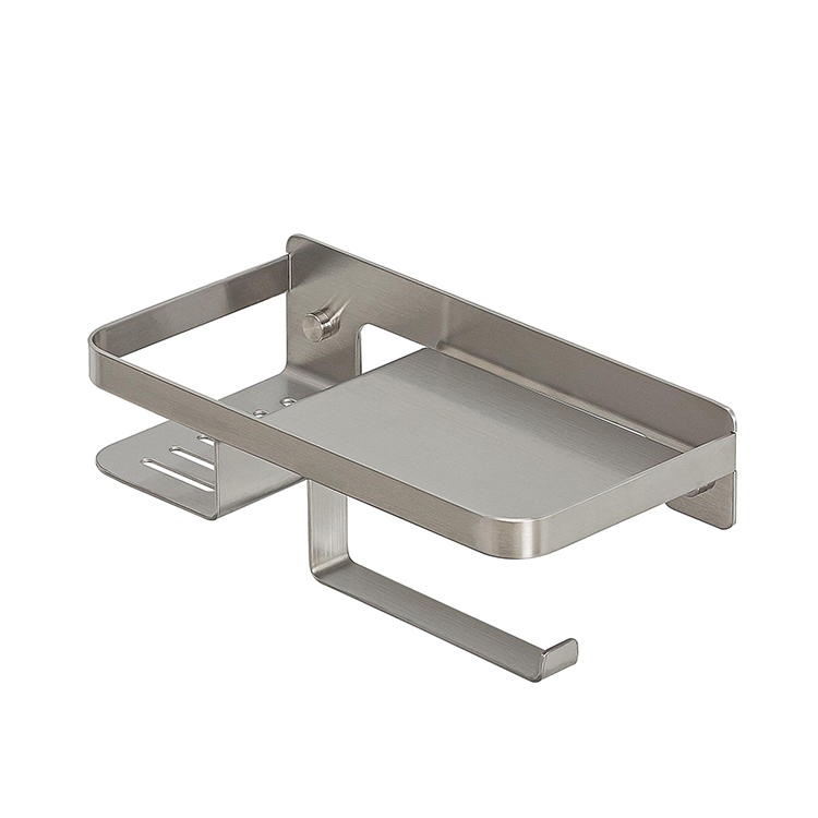 factory custom stainless steel standard good price toilet paper holder wall mounted toilet roll holder with hidden wet wipes box