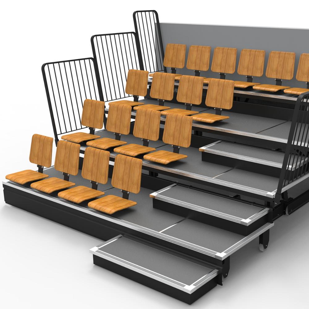 Gymnasium Seat Retractable Seating System With Indoor Polymer HDPE Seats Sports Facility For Sports Stadiums Theater Seat