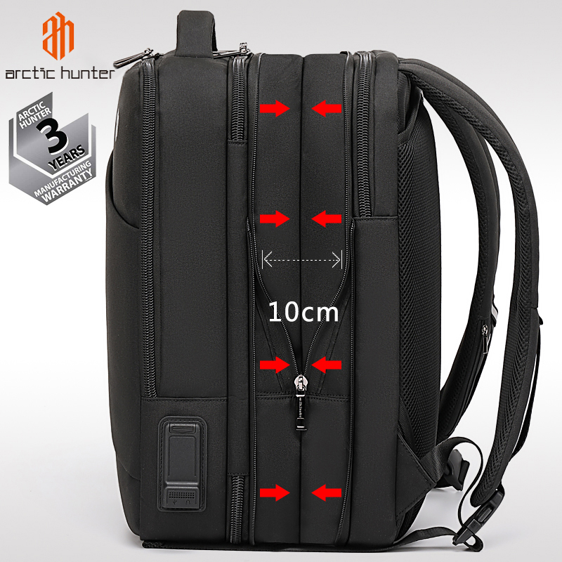 Прочный Расширяемый Рюкзак для мужчин, дорожная сумка с USB-разъемом, вместительные дорожные деловые портфели