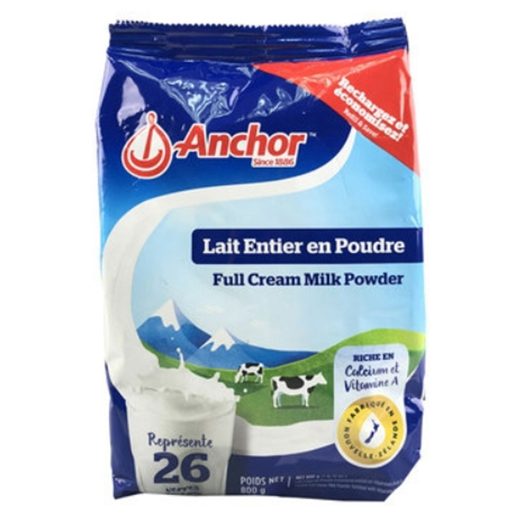 Anchor Blue Instant Milk Powder 800g Sachet New Zealand Storage Bag Full Cream Whole Health Calcium Milk