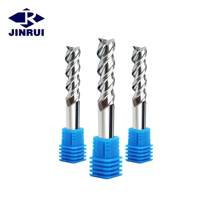 JR Carbide Lathe End Mill 3 Flute High Polished Milling Cutter for Aluminum CNC Machine Tool