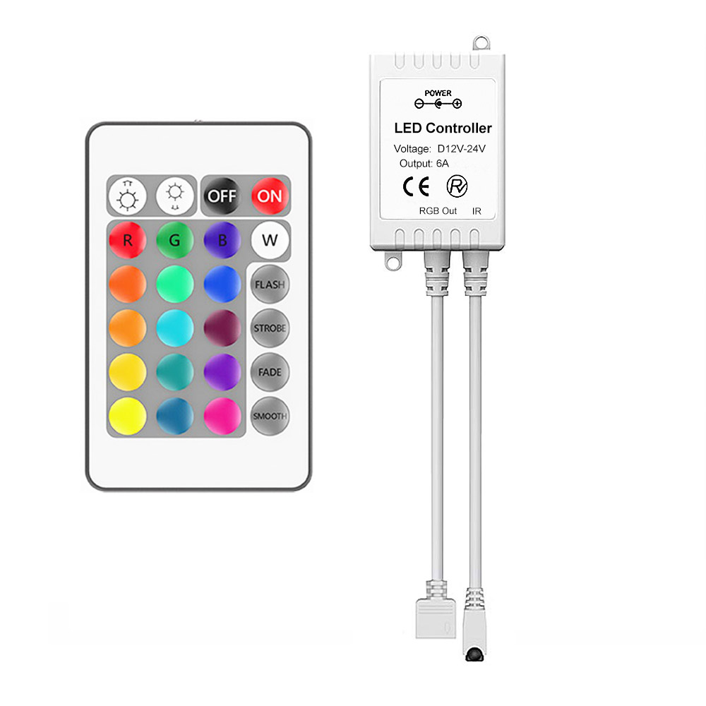 Светодиодный мини-контроллер, двусторонний FR4 PCB DC Calbe, дешевый 12V 6A 72w 144w 24 40 44 клавиши, инфракрасный пульт дистанционного управления rgb rgbw, светодиодный контроллер