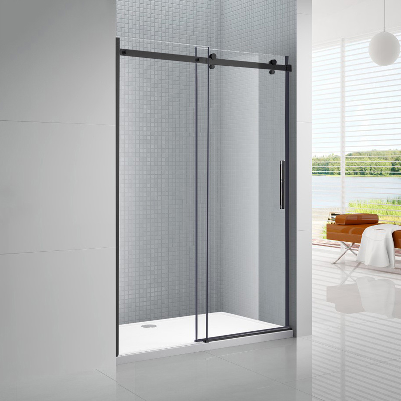 Hot Sale Shower Doors Walk In Frameless Complete Black 304 Stainless Steel Sliding Shower Room Door Enclosure