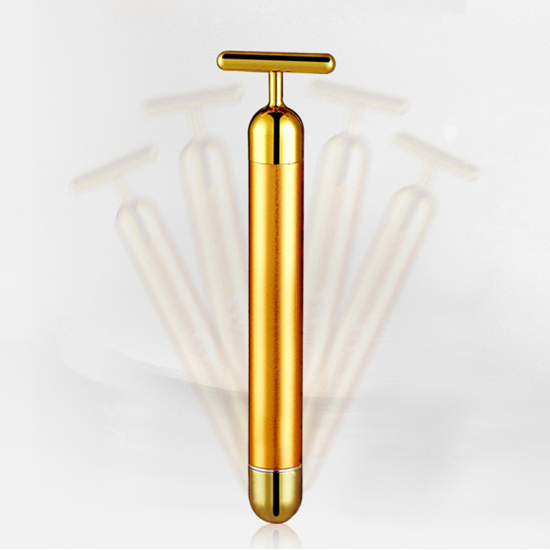Wholesale face electric massage beauty Instrument 24K gold energy beauty bar for Lifting Face smooth